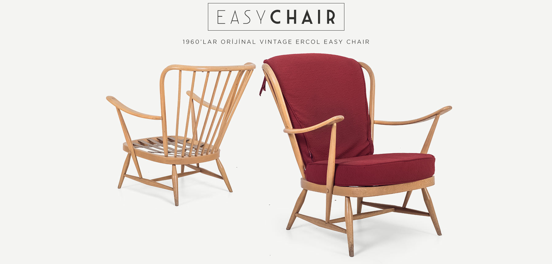 ercol vintage easy chair'in resmi
