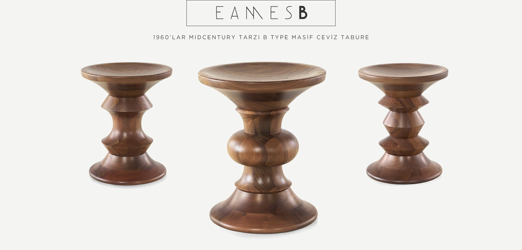 eames walnut stool b type'in resmi