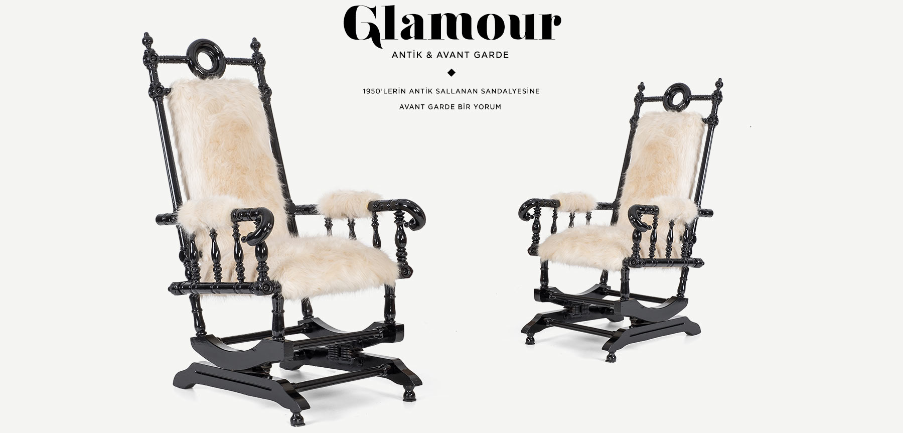 glamour vintage sallanan sandalye'in resmi