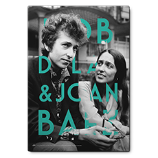 bob dylan & joan baez retro kanvas tablo