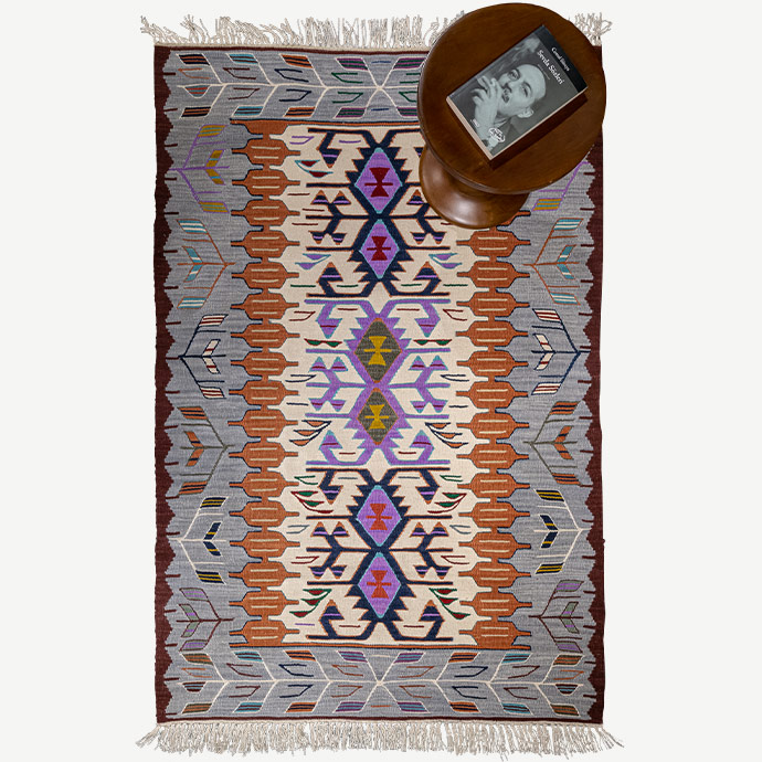 yapraklı el dokuması kilim 1,93 m2 için detaylı bilgi göster yapraklı el dokuması kilim 1,93 m2 resmi