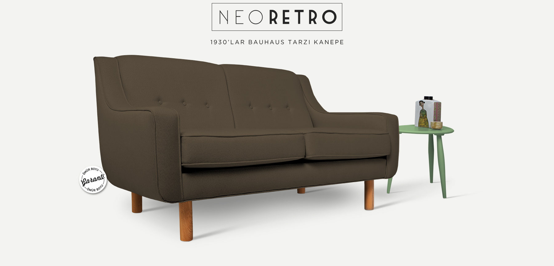 Neoretro™ İkili Kahverengi Kanepe'in resmi