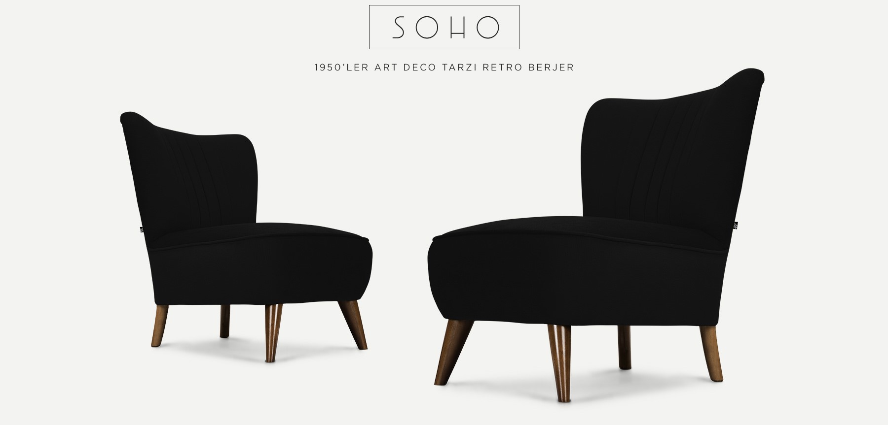 soho™ retro berjer siyah'in resmi