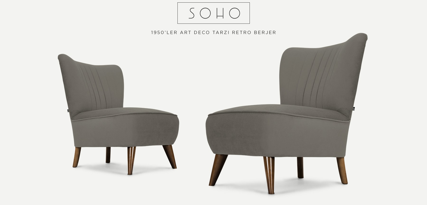 soho™ retro berjer gri'in resmi