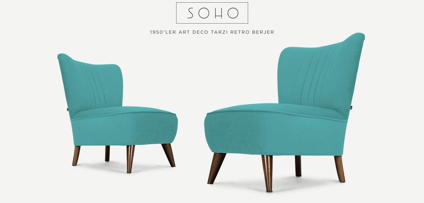 soho™ retro berjer turkuaz'in resmi