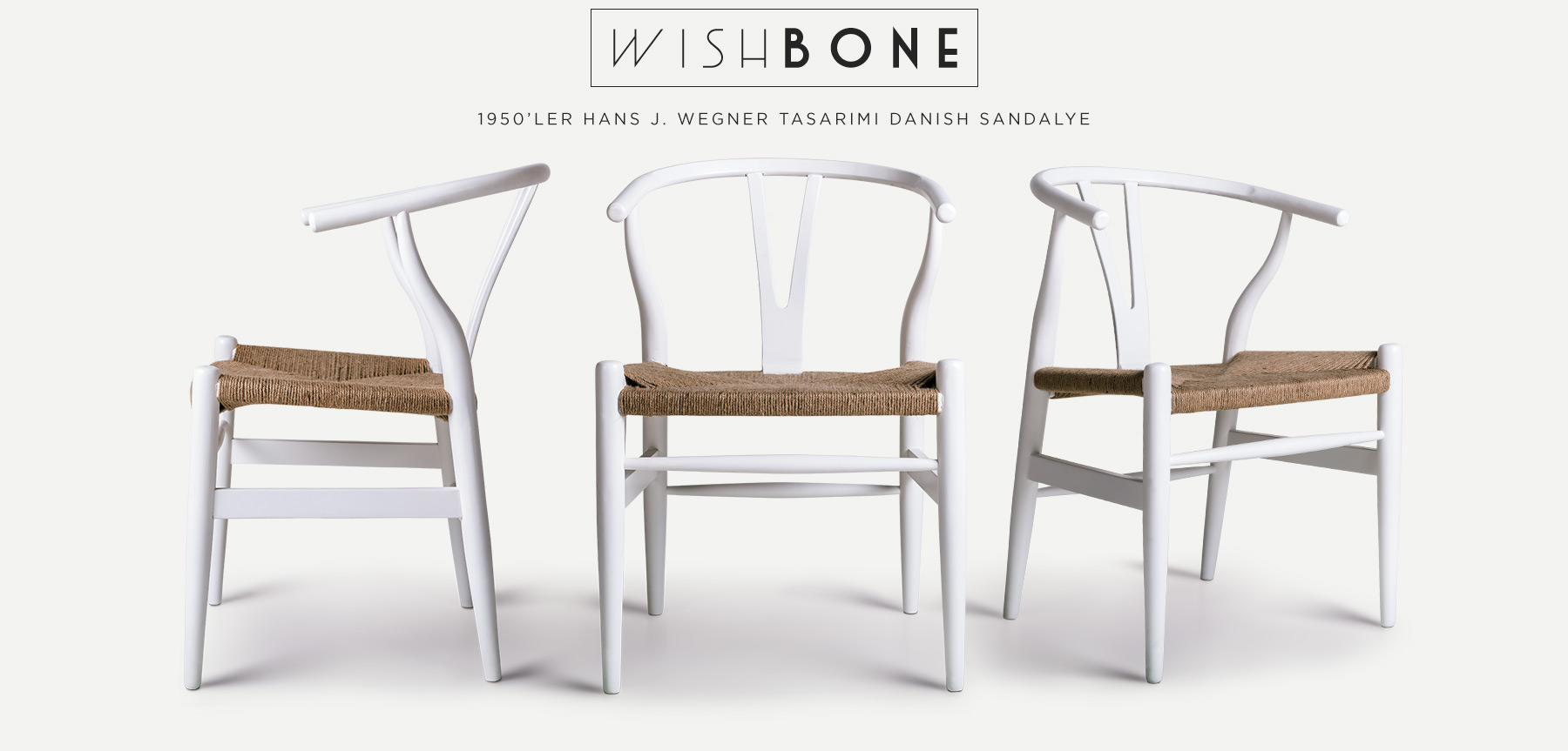 h. wegner beyaz wıshbone danısh™ sandalye'in resmi