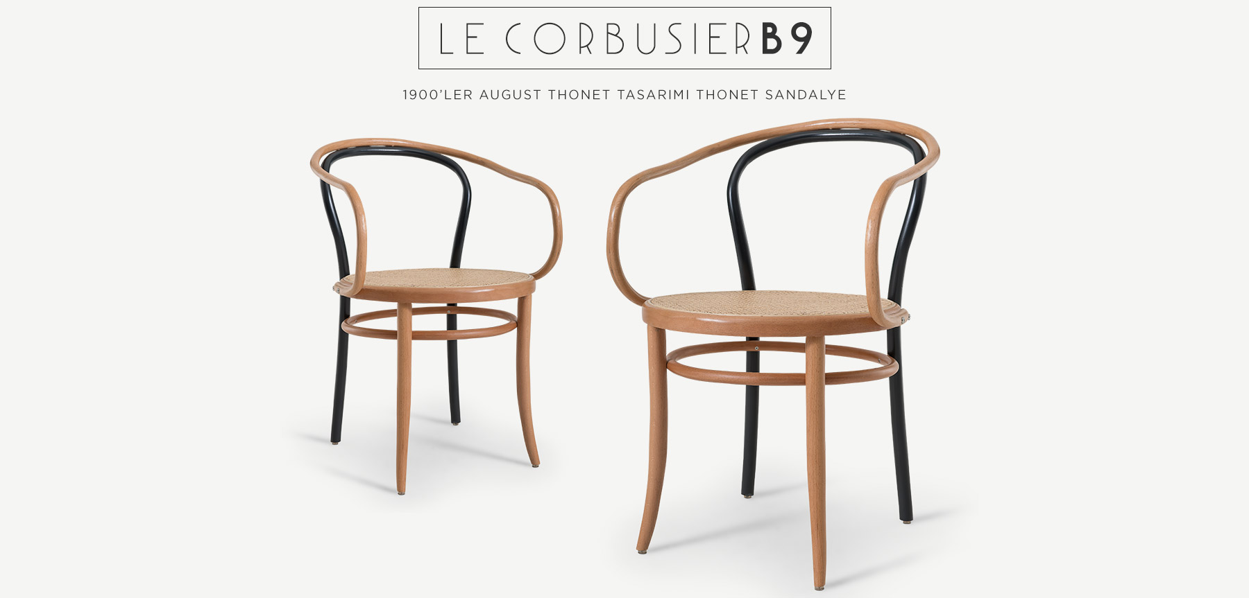 le corbusıer b9 ahşap thonet sandalye'in resmi