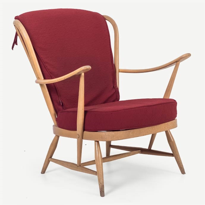 ercol vintage easy chair'in resmi