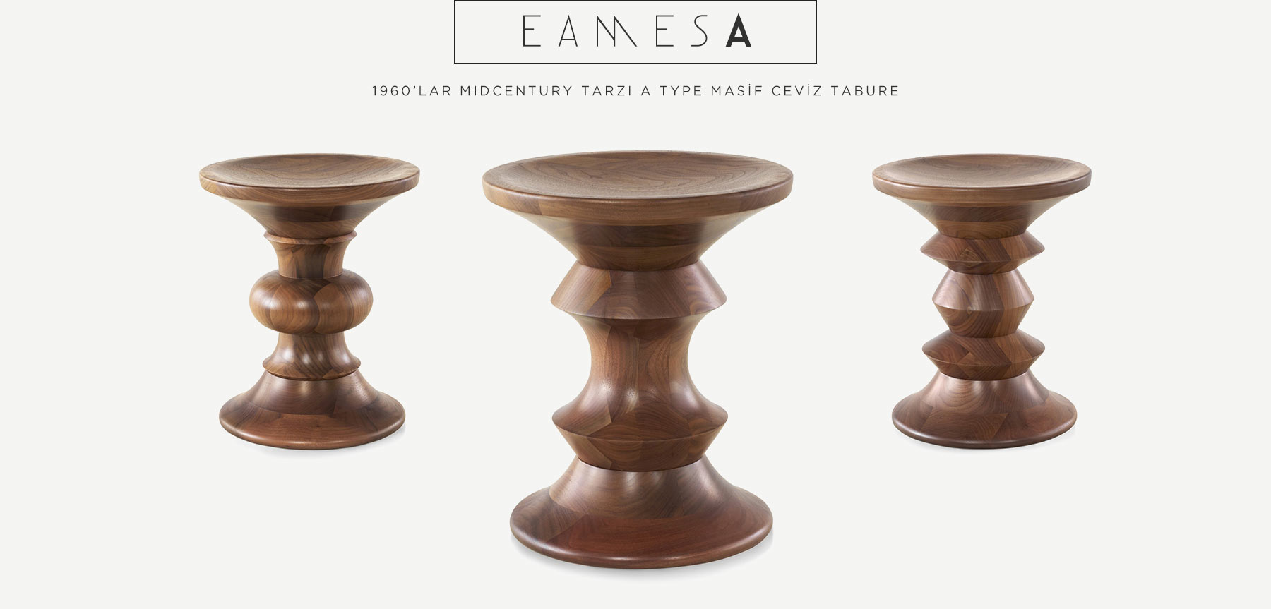 eames walnut stool a type'in resmi