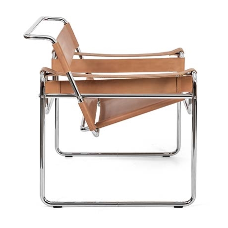 wassıly chaır bauhaus taba deri koltuk'in resmi
