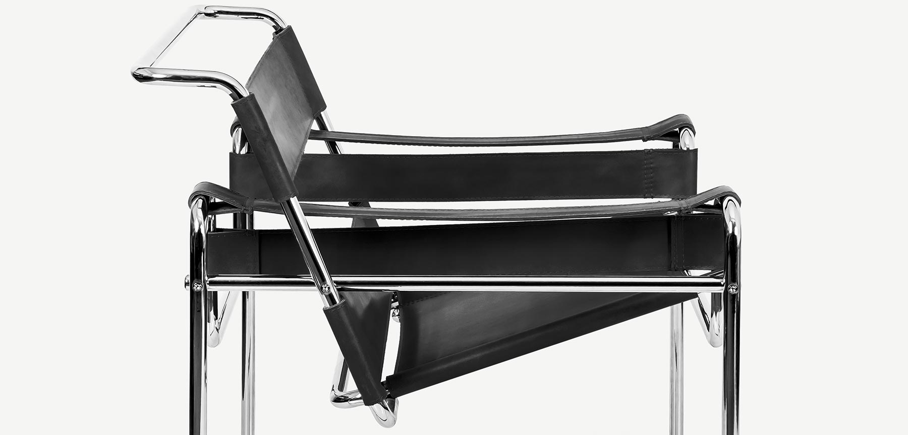 WASSILY CHAIR BAUHAUS SİYAH DERİ KOLTUK ATÖLYE BAŞKA