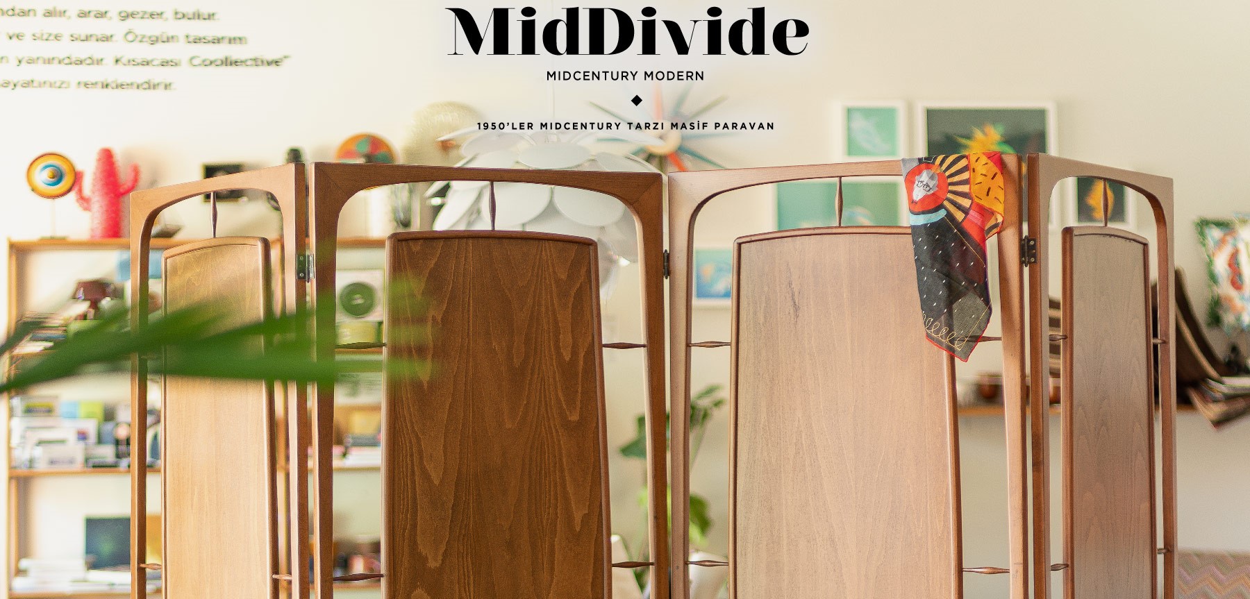 middivide midcentury paravan'in resmi