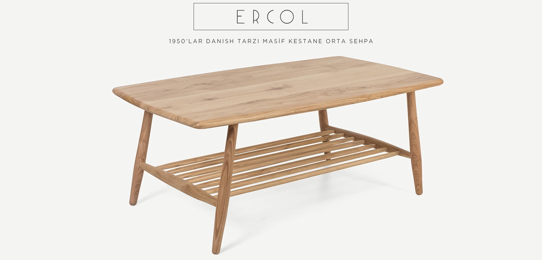 ercol coffee table kestane orta sehpa'in resmi