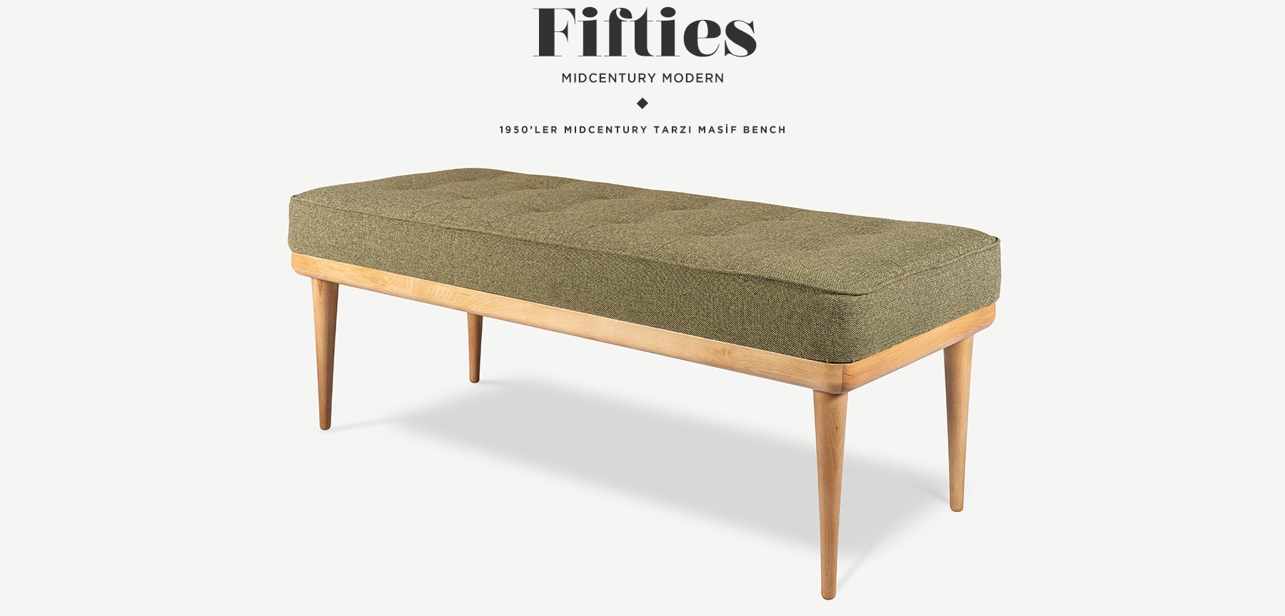 fifties midcentury bench 120x45'in resmi