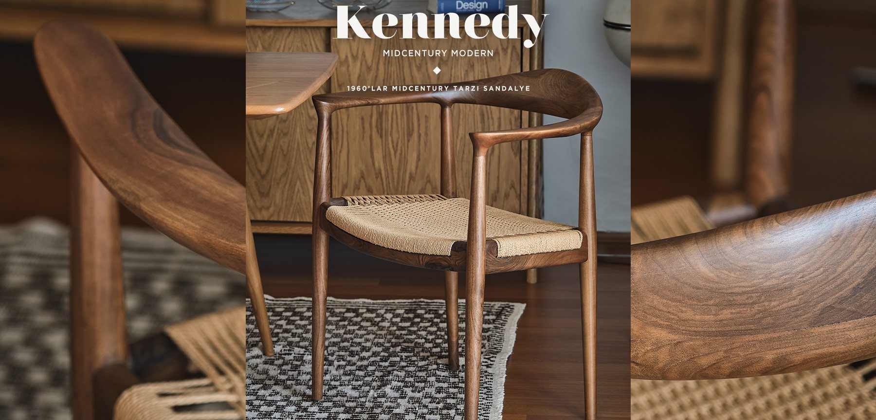 kennedy armchair sandalye ceviz'in resmi