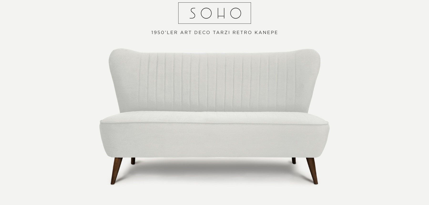 soho™ ikili beyaz retro kanepe'in resmi