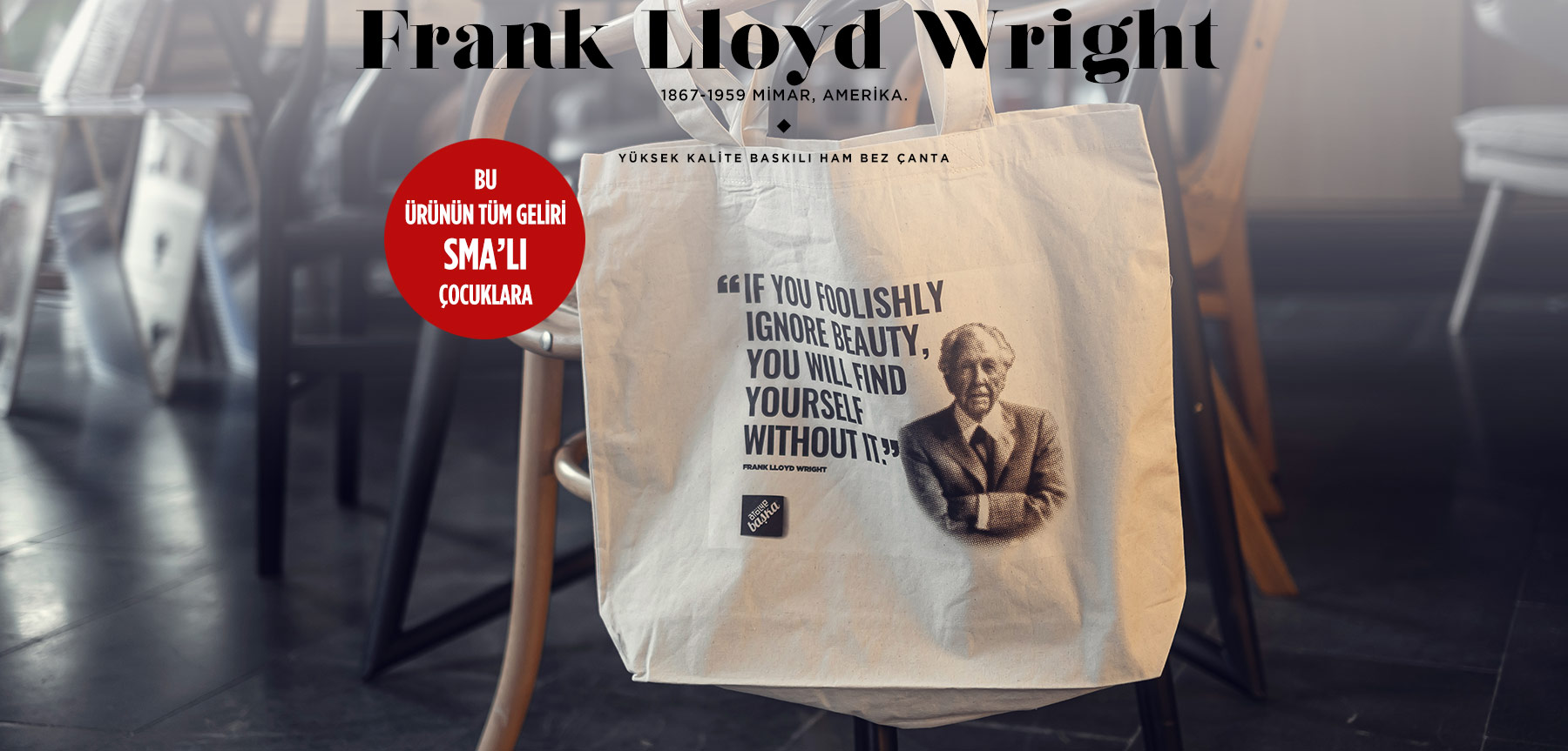 ham bez tote bag | frank lloyd wrıght'in resmi