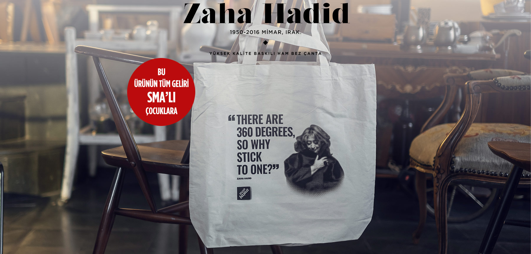 ham bez tote bag | zaha hadıd'in resmi