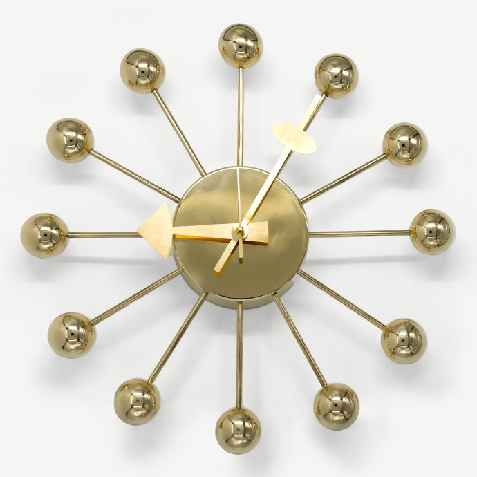 george nelson parlak pirinç ball clock'in resmi