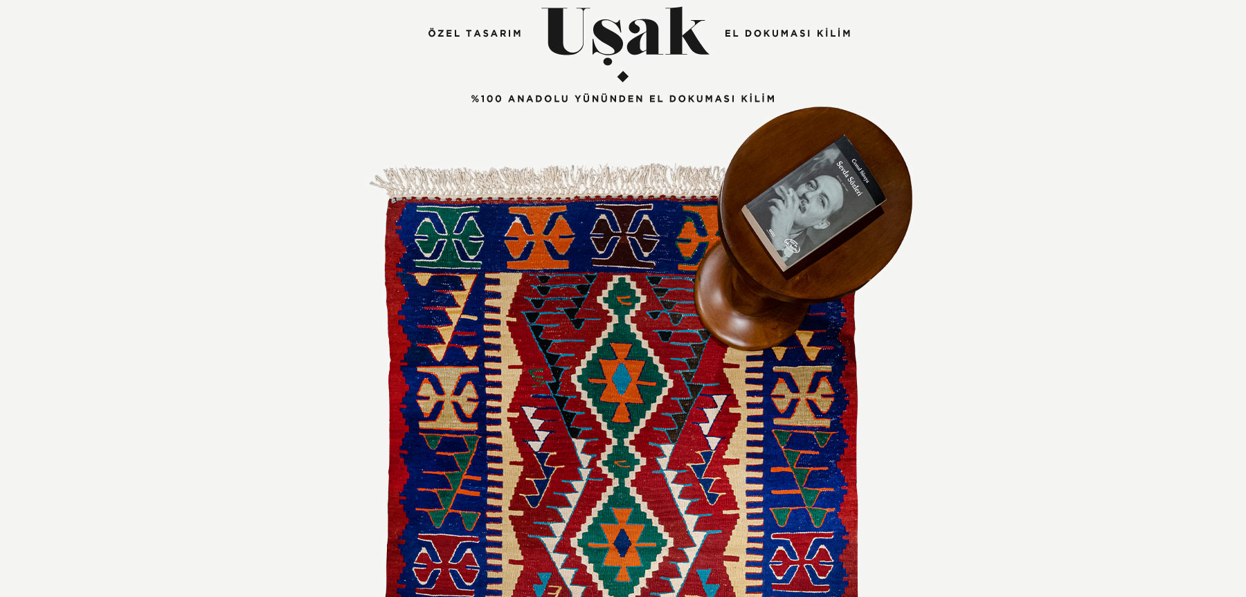 uşak el dokuması kilim 2,03 m2'in resmi