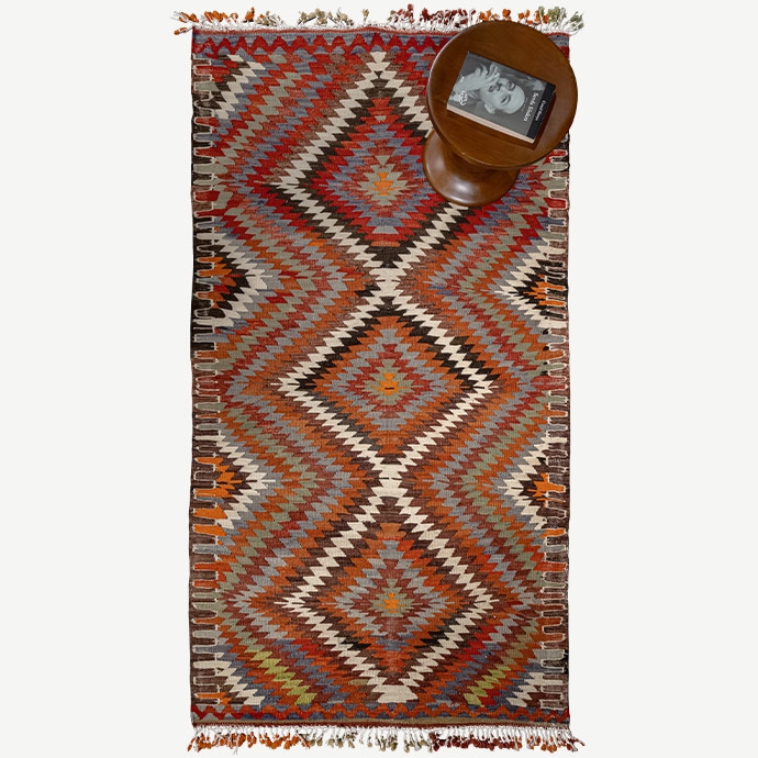 vintage uşak el dokuması kilim 2,40m2'in resmi