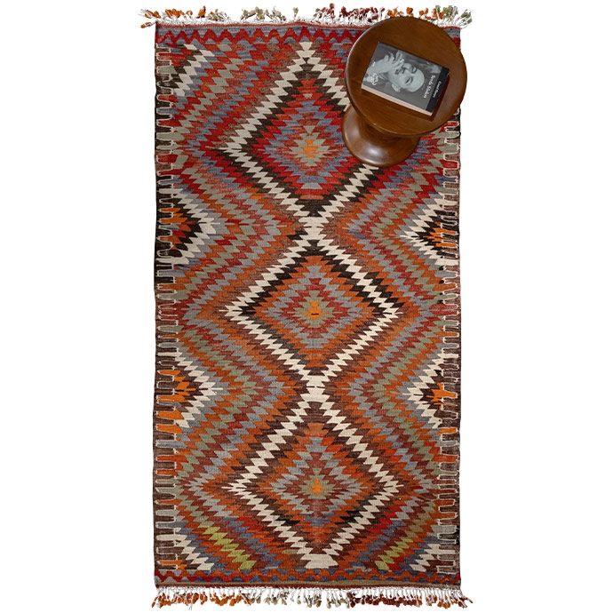 vintage uşak el dokuması kilim 2,40m2'in resmi