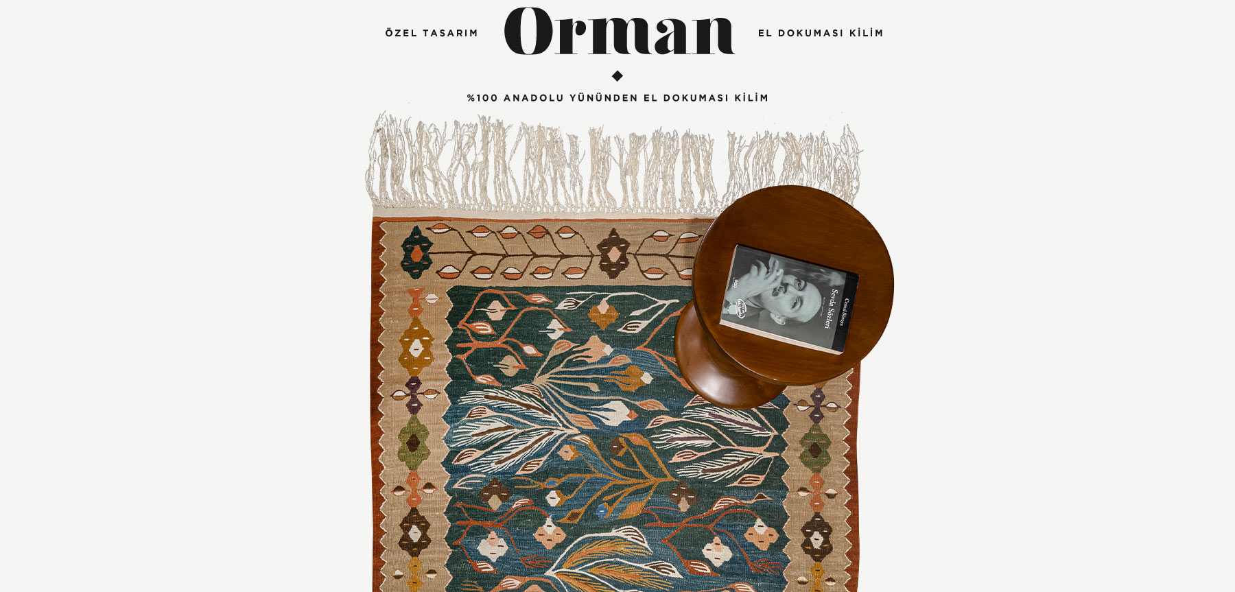 orman el dokuması kilim 1,91 m2'in resmi