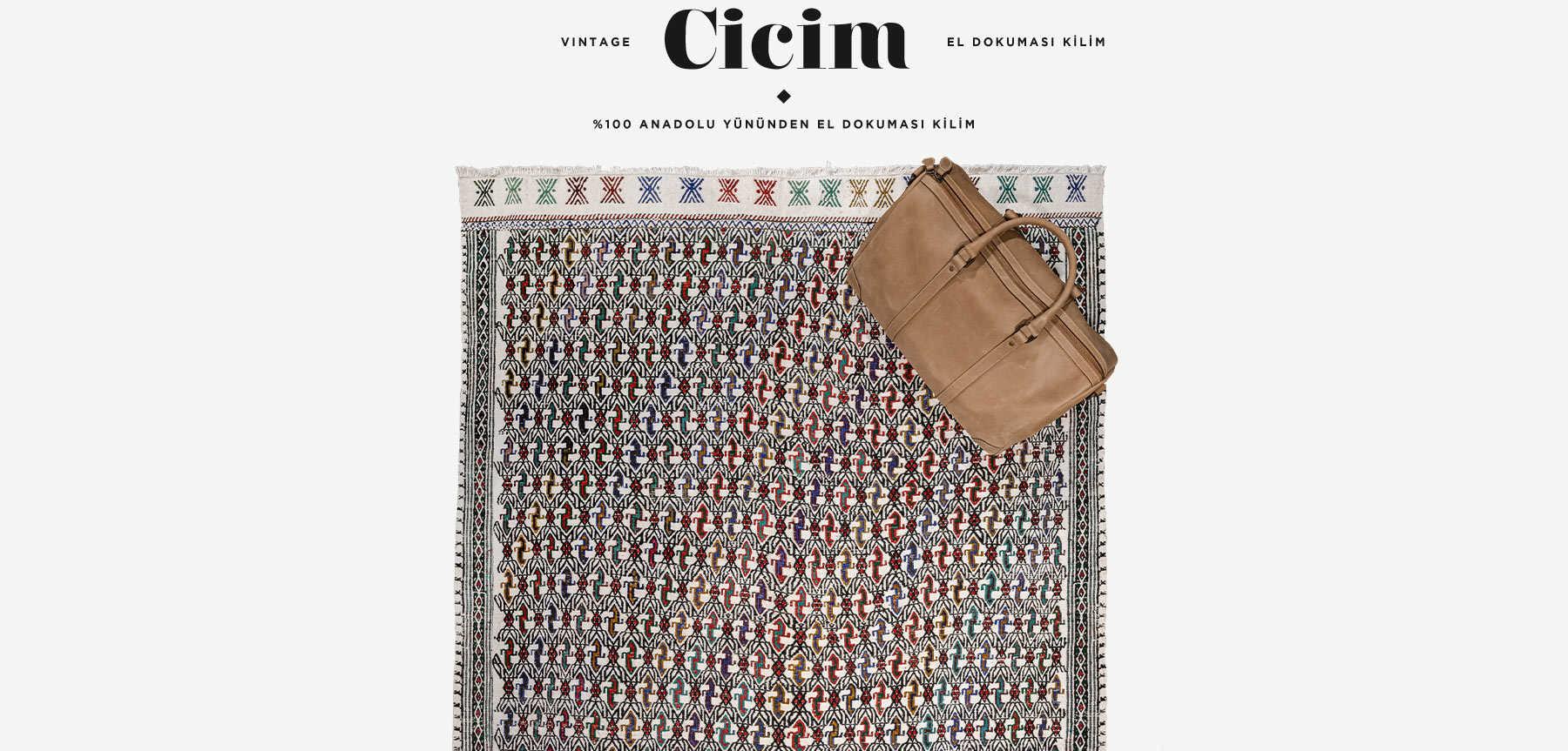 Vintage Konya Cicim El Dokuması Kilim 2,57 m2'in resmi