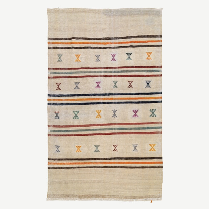 vintage salihli cicim el dokuması kilim 3,06 m2'in resmi