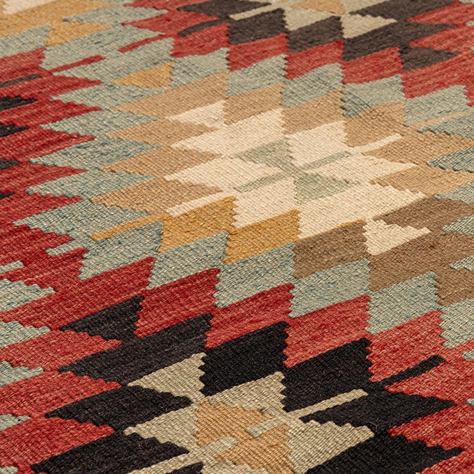 vintage afyon sandıklı el dokuması kilim 4,99 m2'in resmi