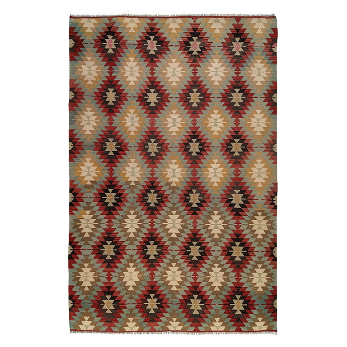 vintage afyon sandıklı el dokuması kilim 4,99 m2'in resmi