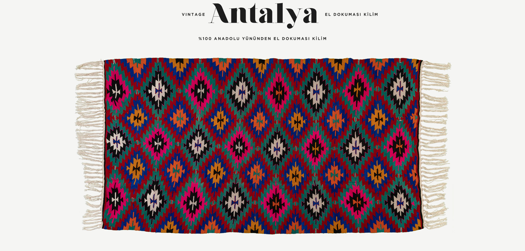 vintage antalya el dokuması kilim 5,21 m2'in resmi