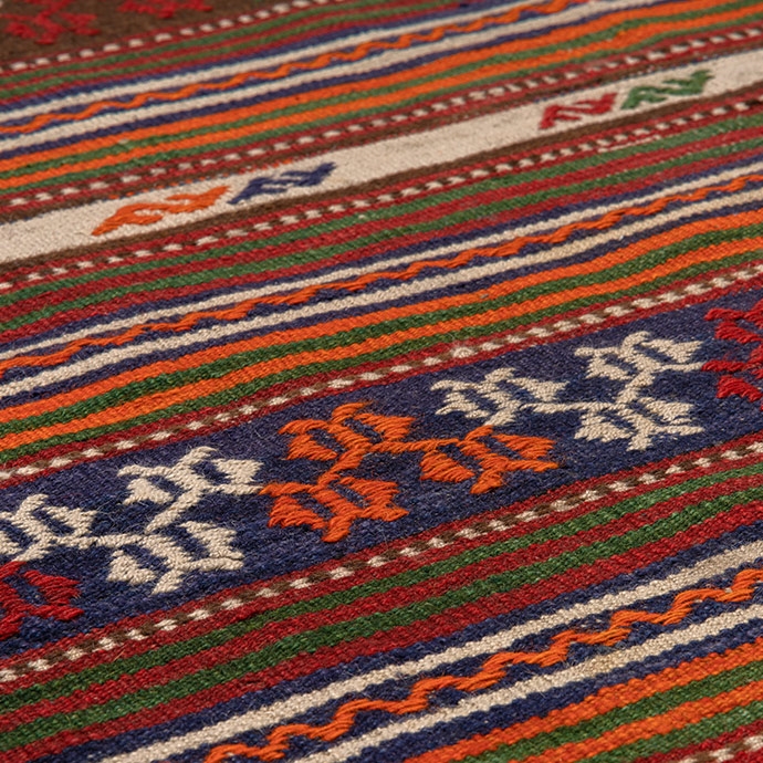 vintage çanakkale cicim el dokuması kilim 4,66 m2'in resmi