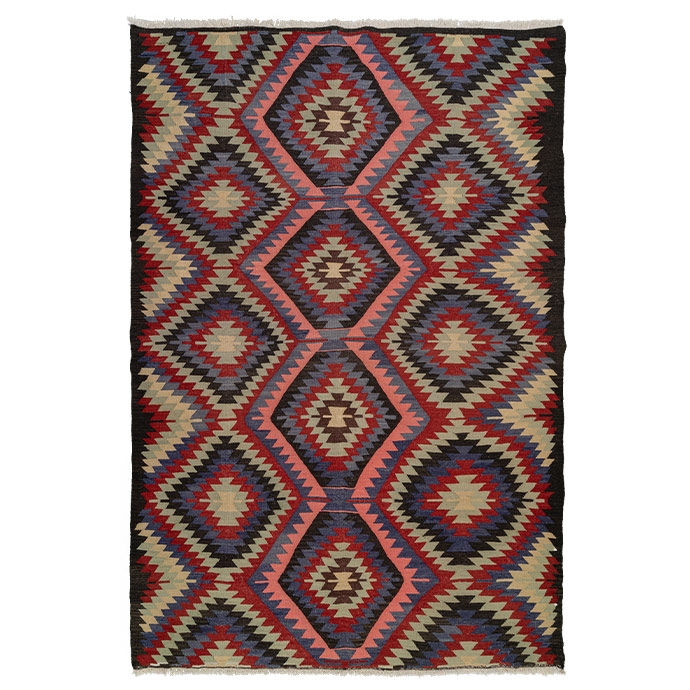 vintage denizli el dokuması kilim 5,18 m2'in resmi