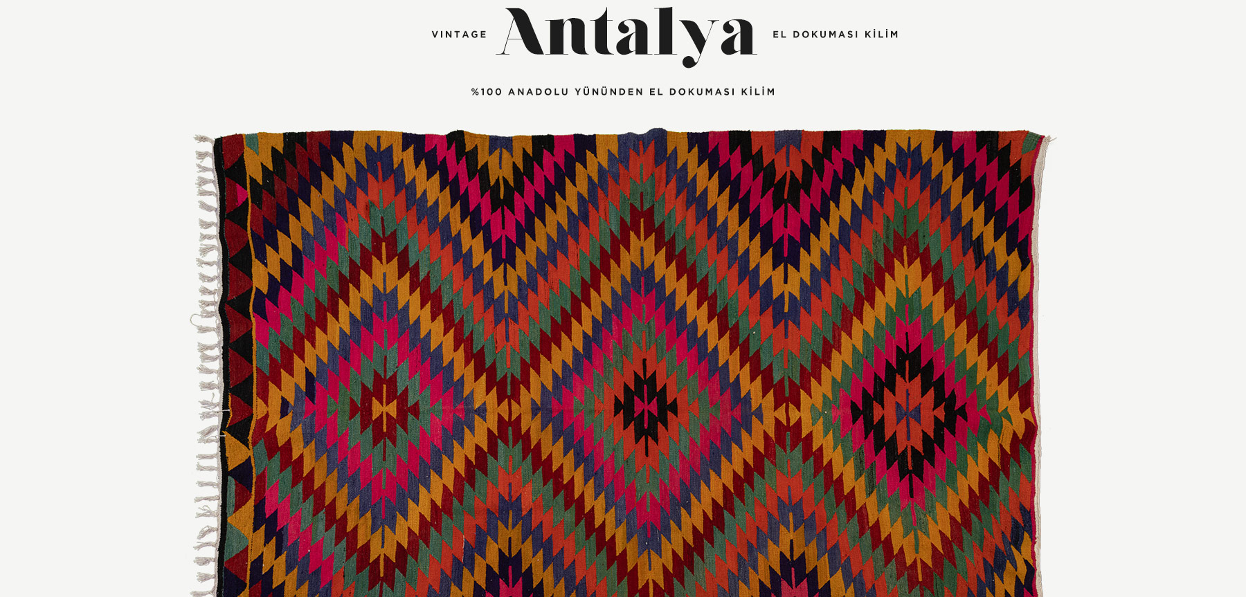 vintage antalya el dokuması kilim 5,44 m2'in resmi