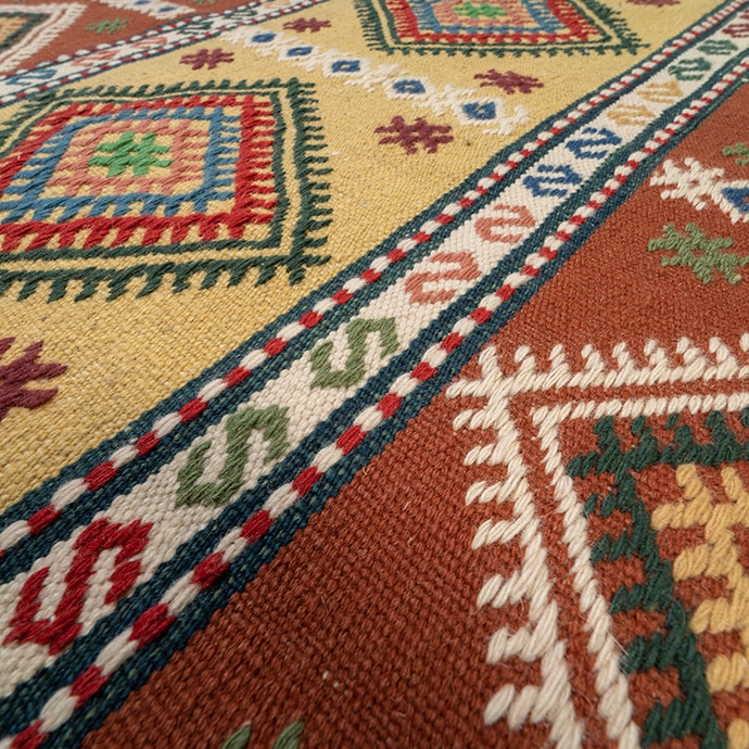 vintage helvacı köy menemen el dokuması kilim 2,47 m2'in resmi