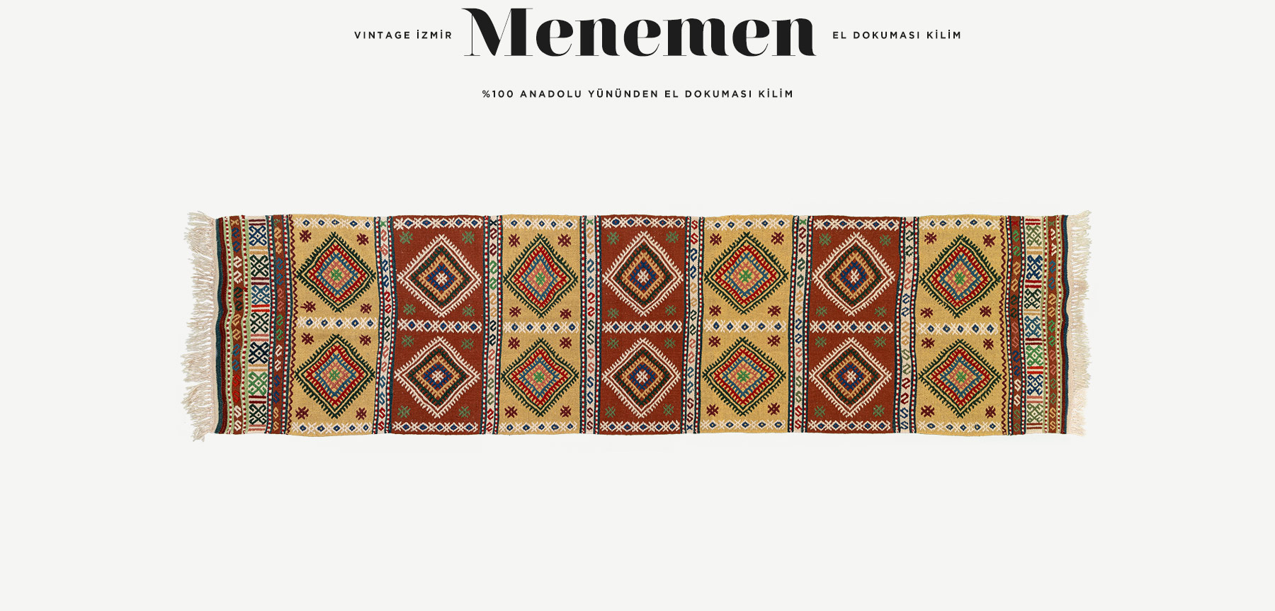 vintage helvacı köy menemen el dokuması kilim 2,47 m2'in resmi