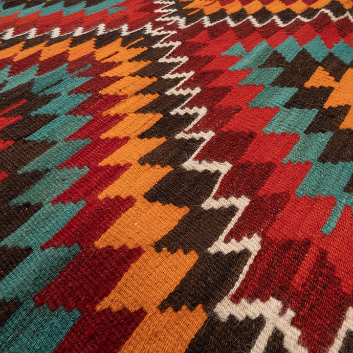 vintage mersin anamur el dokuması kilim 2,83 m2'in resmi