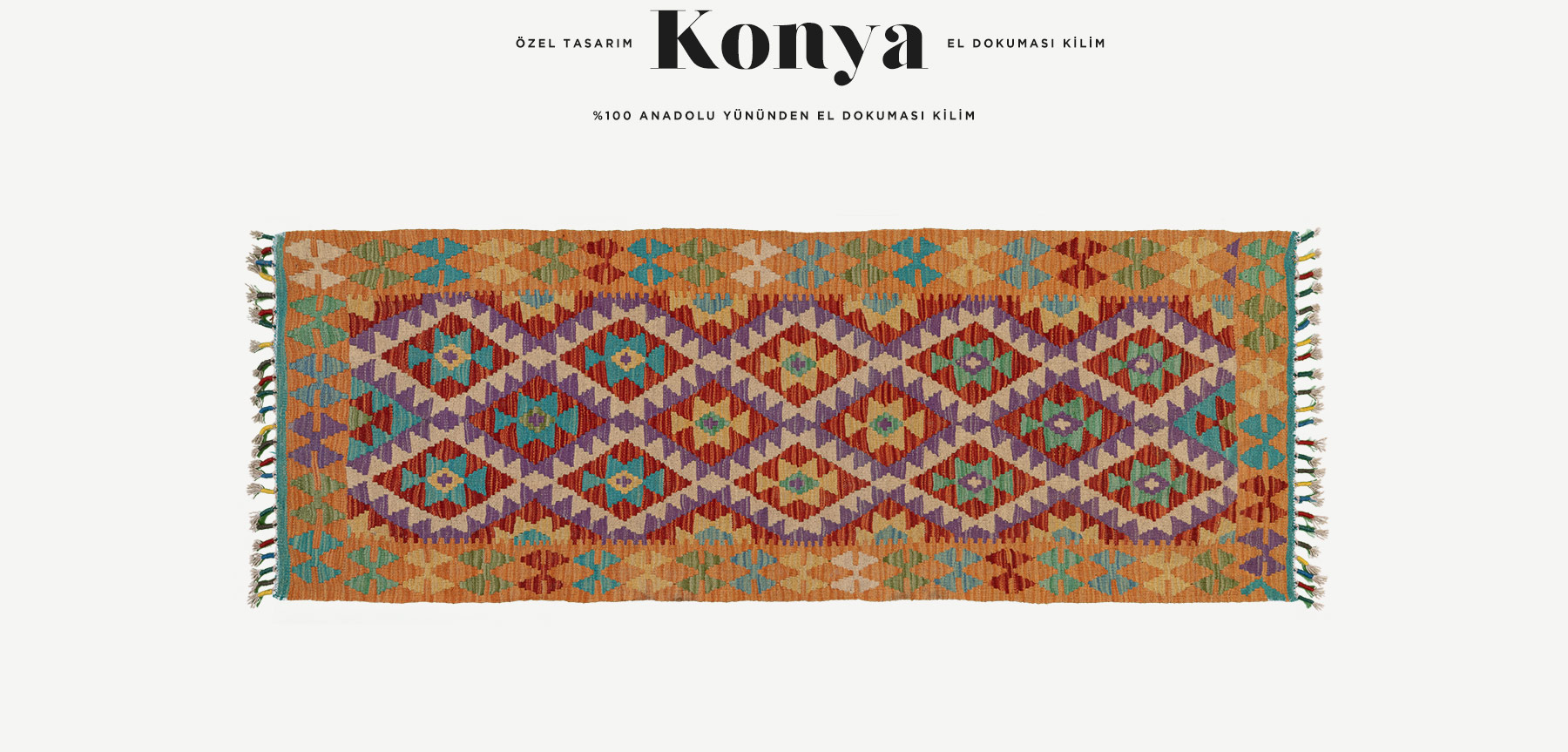 konya el dokuması kilim 1,47 m2'in resmi