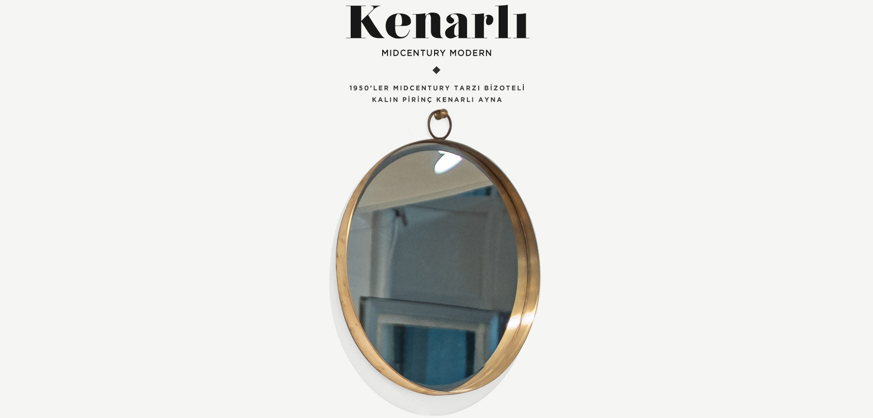 kenarlı 70 cm midcentury daire ayna'in resmi