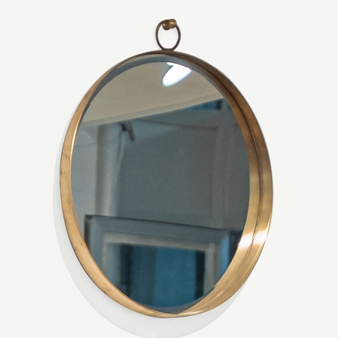 Kenarlı 50 cm MidCentury Daire Ayna'in resmi