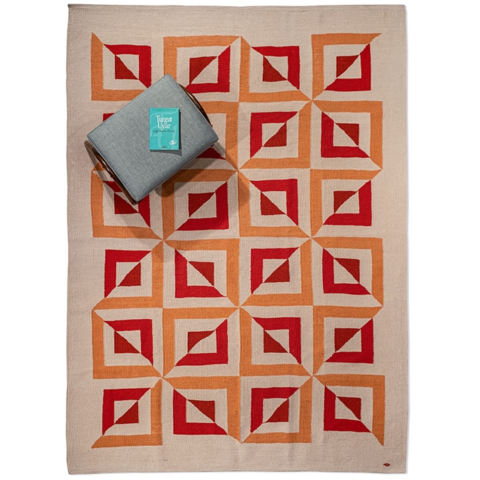illusion el dokuması kilim 172x236, 4,10 m2'in resmi