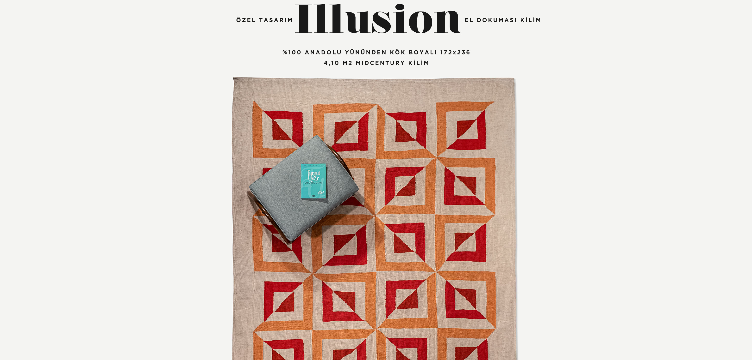 illusion el dokuması kilim 172x236, 4,10 m2'in resmi