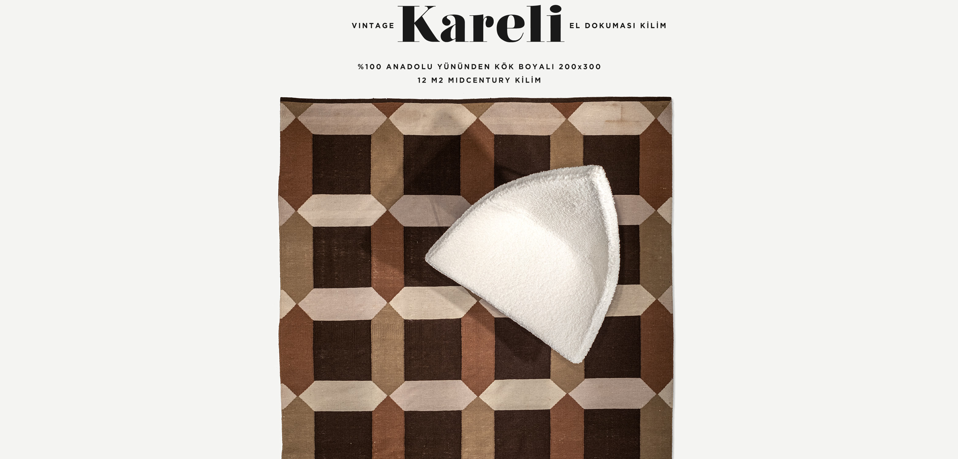Vintage Kareli El Dokuması Kilim 200x300, 6 m2'in resmi