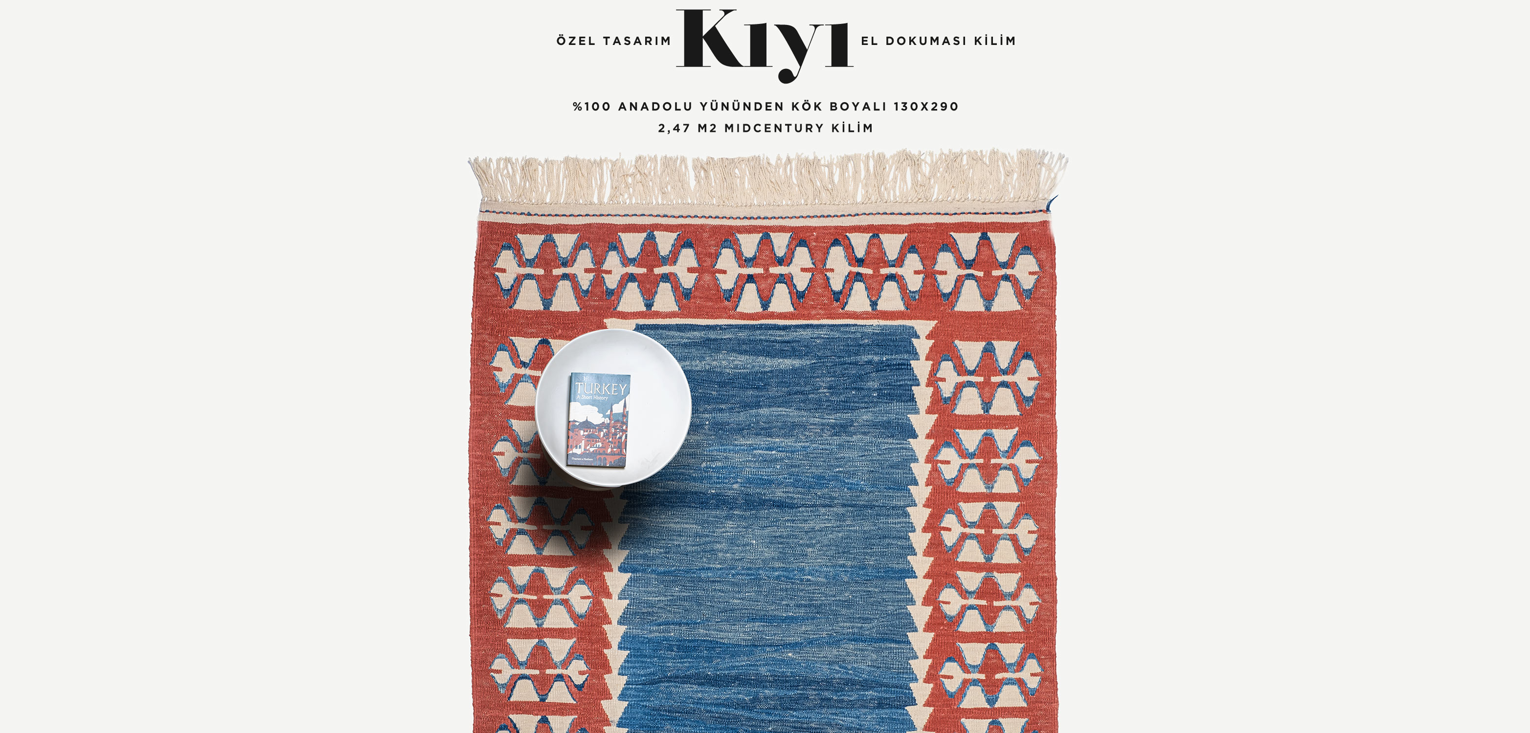 kıyı el dokuması kilim 2,47 m2'in resmi