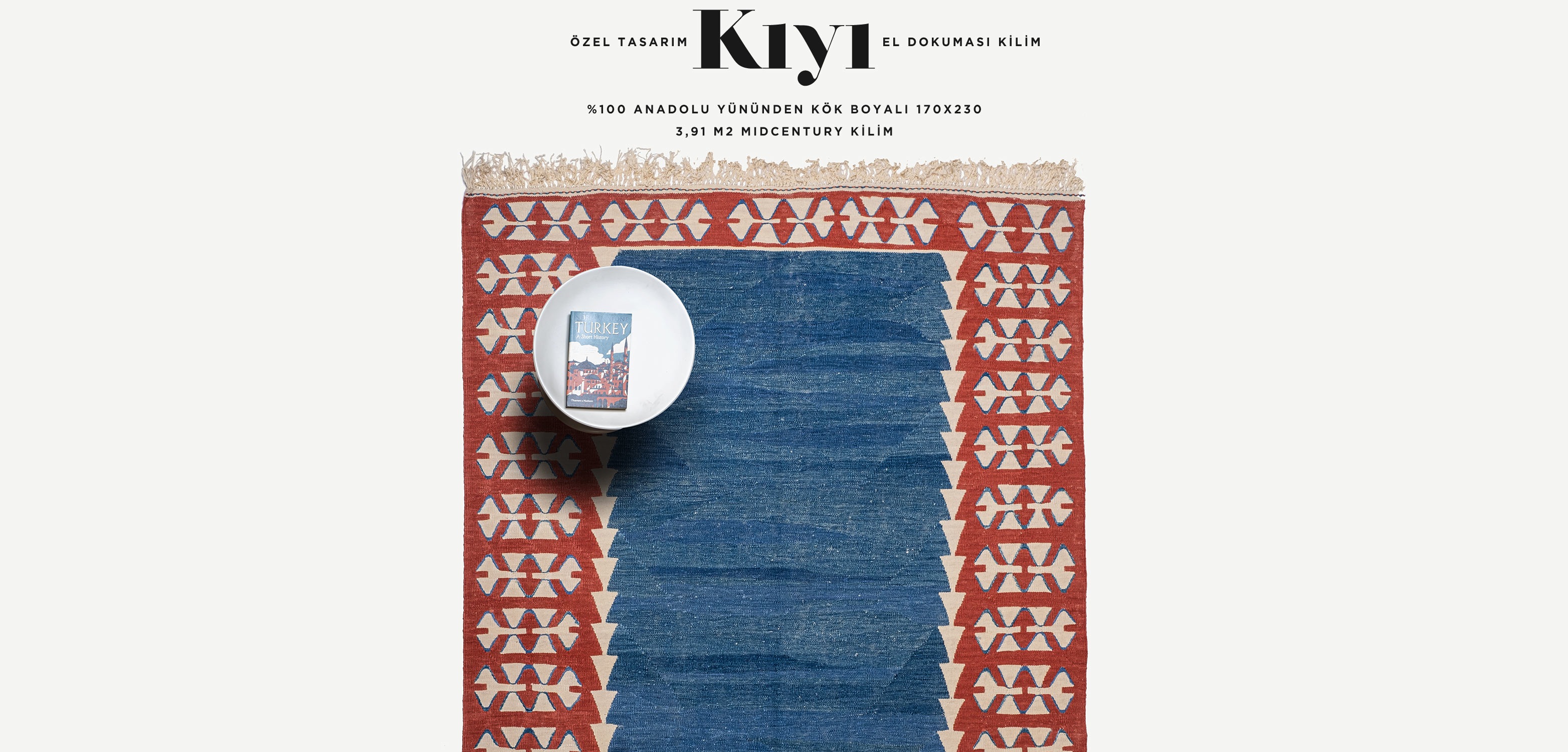 kıyı el dokuması kilim 3,91 m2'in resmi