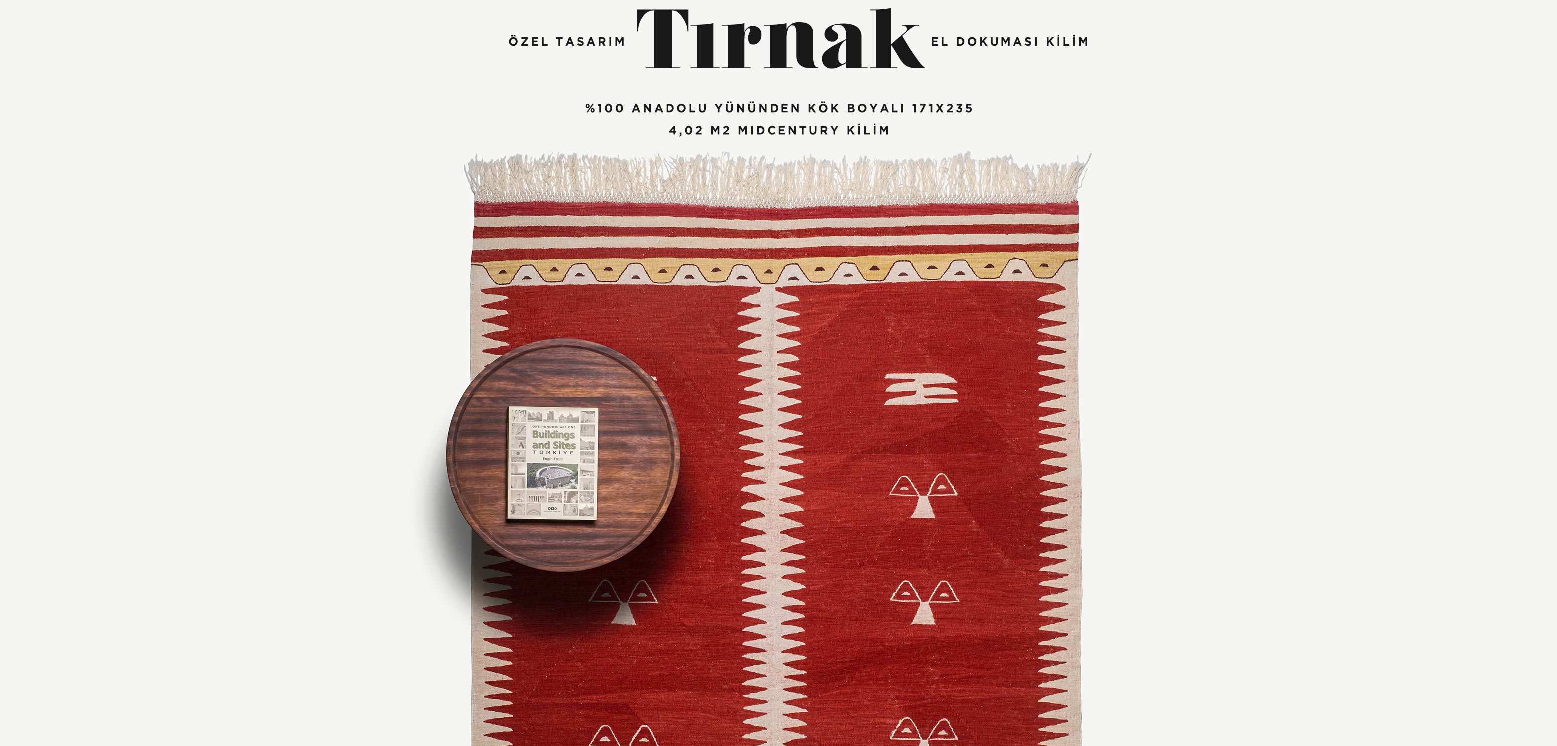 tırnak el dokuması kilim 4,02 m2'in resmi