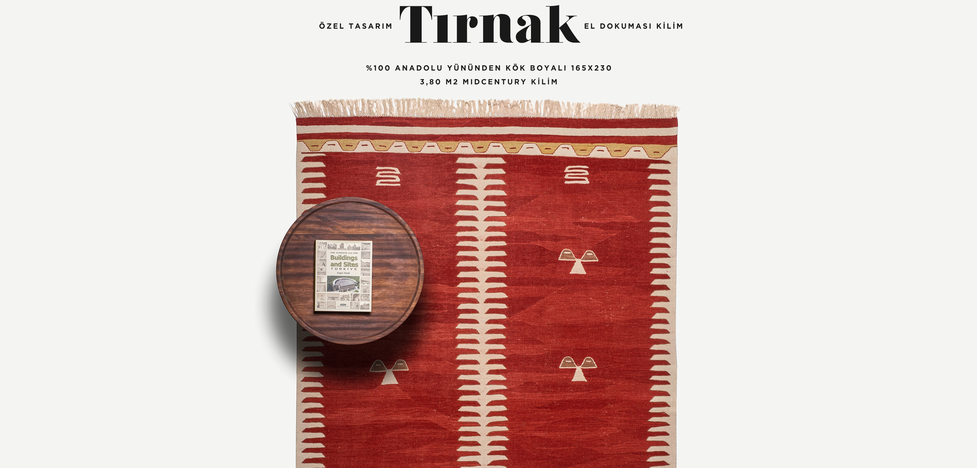 tırnak el dokuması kilim 3,80 m2'in resmi