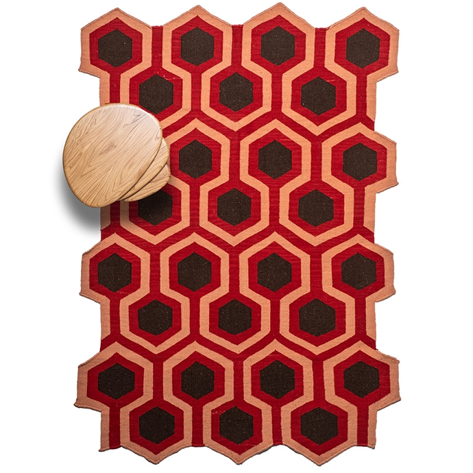 honeycomb el dokuması kilim 160x230, 3,70 m2'in resmi