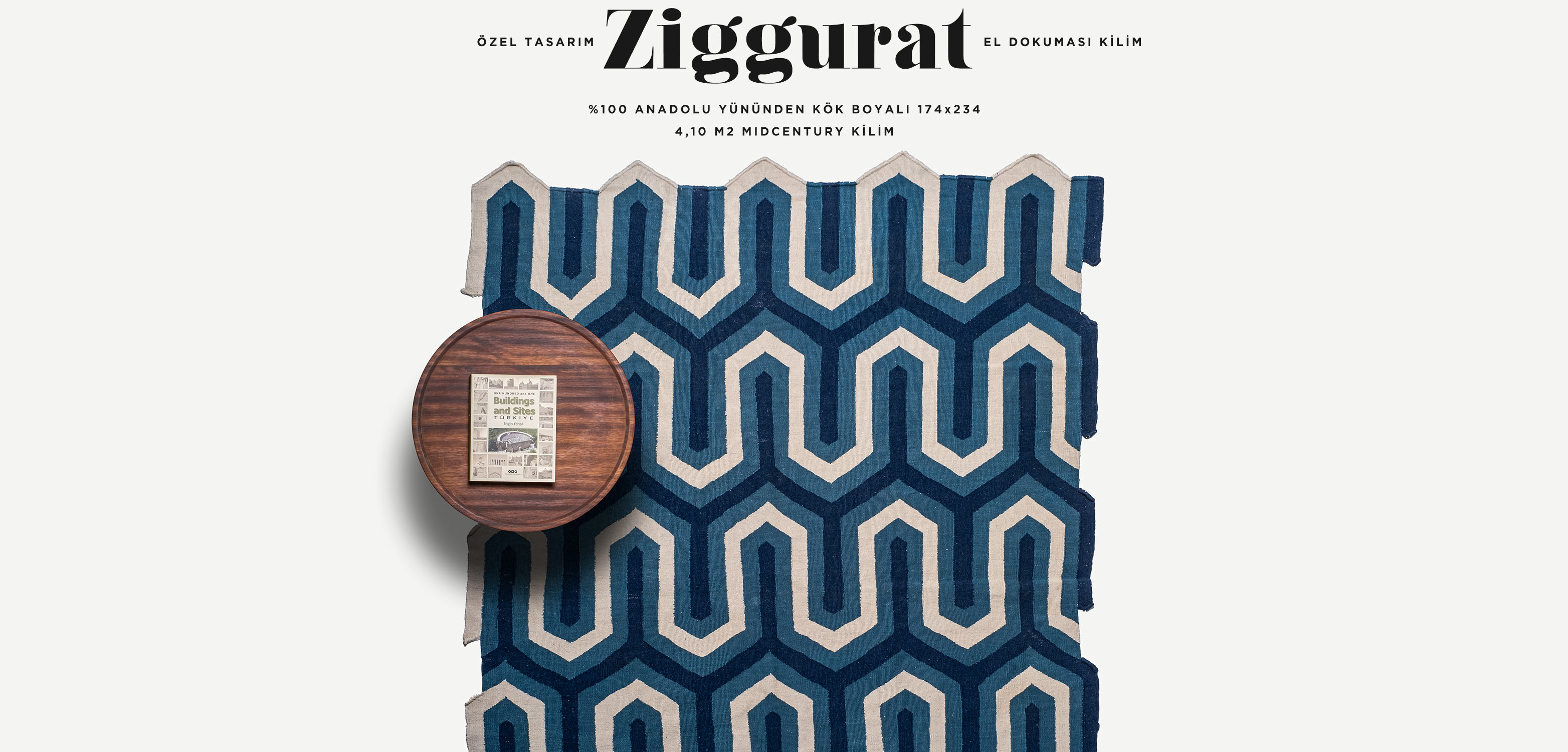 ziggurat el dokuması kilim 174x234, 4,10 m2'in resmi